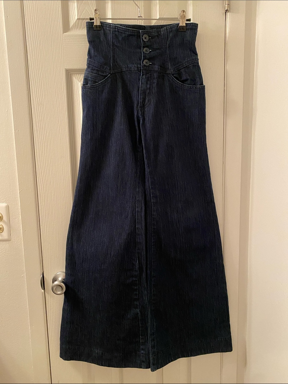 Old Navy Dark Blue High-Waist Wide Leg Women’s Jeans Size 2 Retro Look